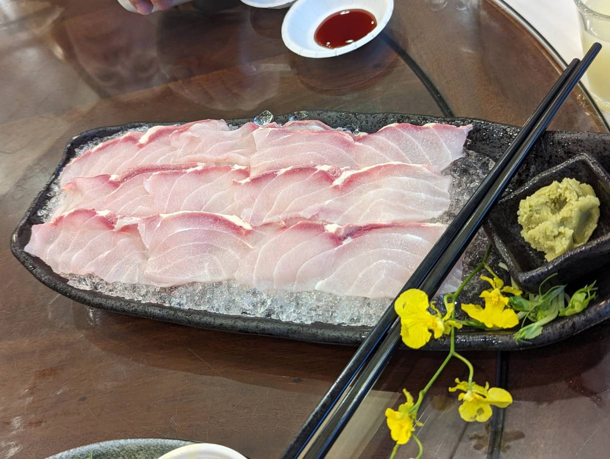 鱘龍魚生魚片