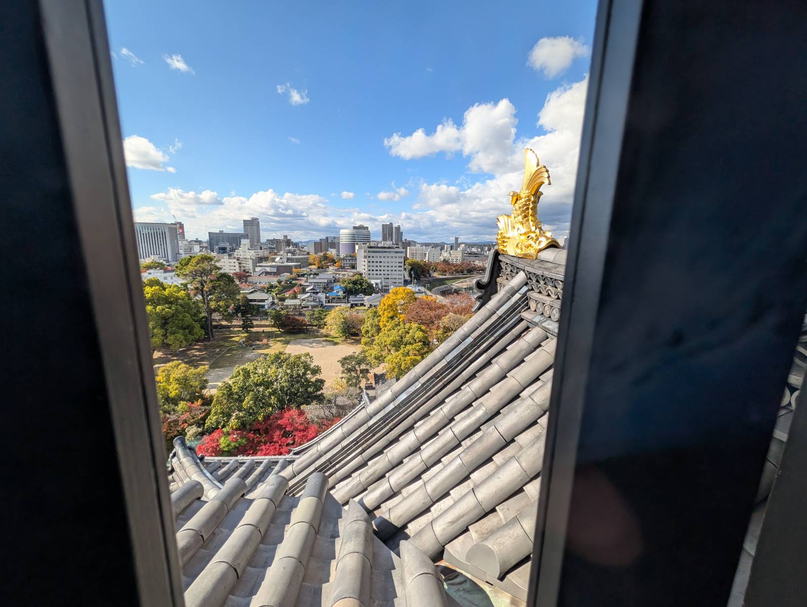 岡山城往外看的景色